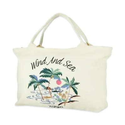WIND AND SEA Tokyo WDS Souvenir Canvas Tote Bag "Ecru"