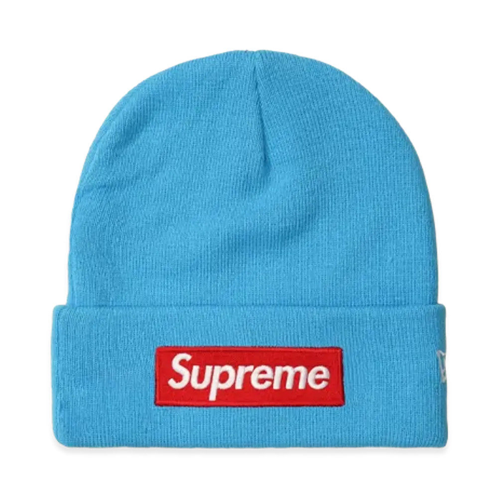 Supreme x NEW ERA Box Logo Beanie (25FW) "Cyan"