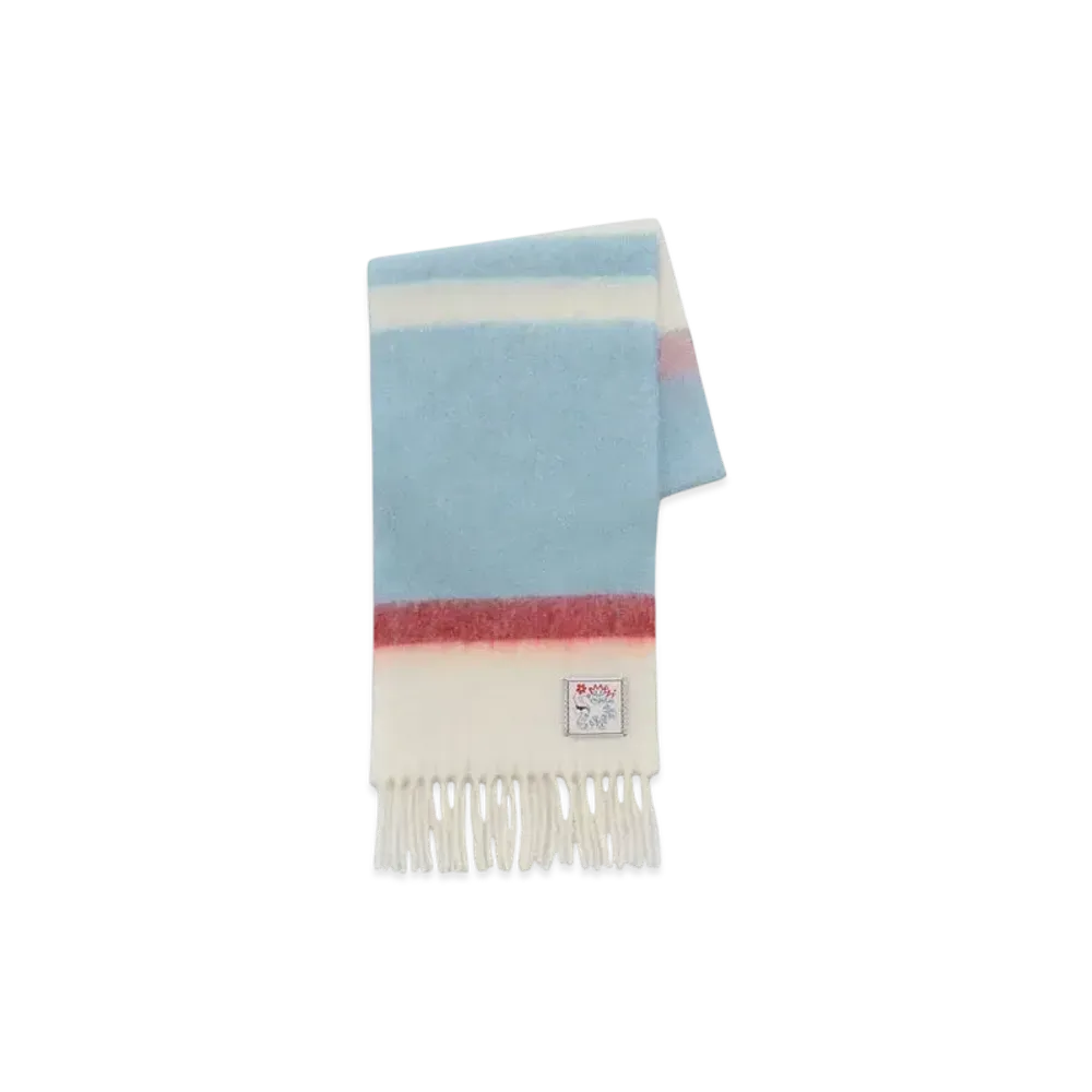 Marni Striped Alpaca-Mohair Scarf "Light Blue"