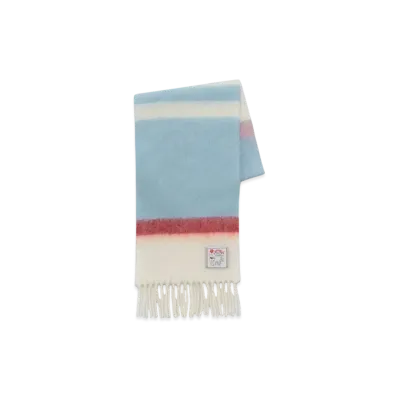 Marni Striped Alpaca-Mohair Scarf "Light Blue"