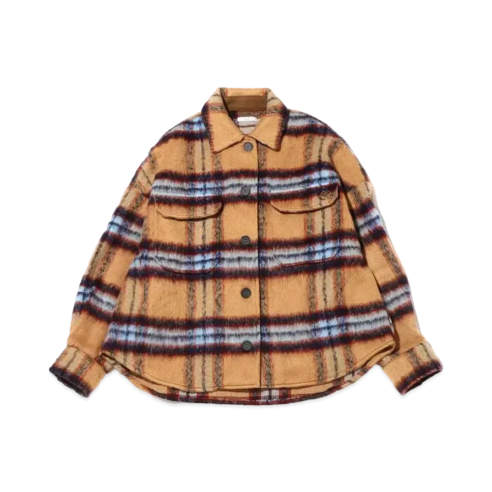 atmos pink Shaggy Big Check Jacket "Brown"