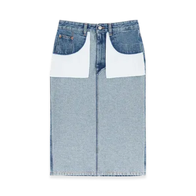 MM6 Maison Margiela Women's Denim Mini Skirt "Blue"