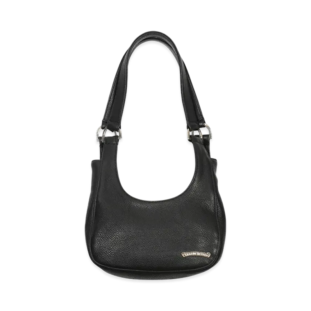 Chrome Hearts Scroll Label Leather Handbag "Black"