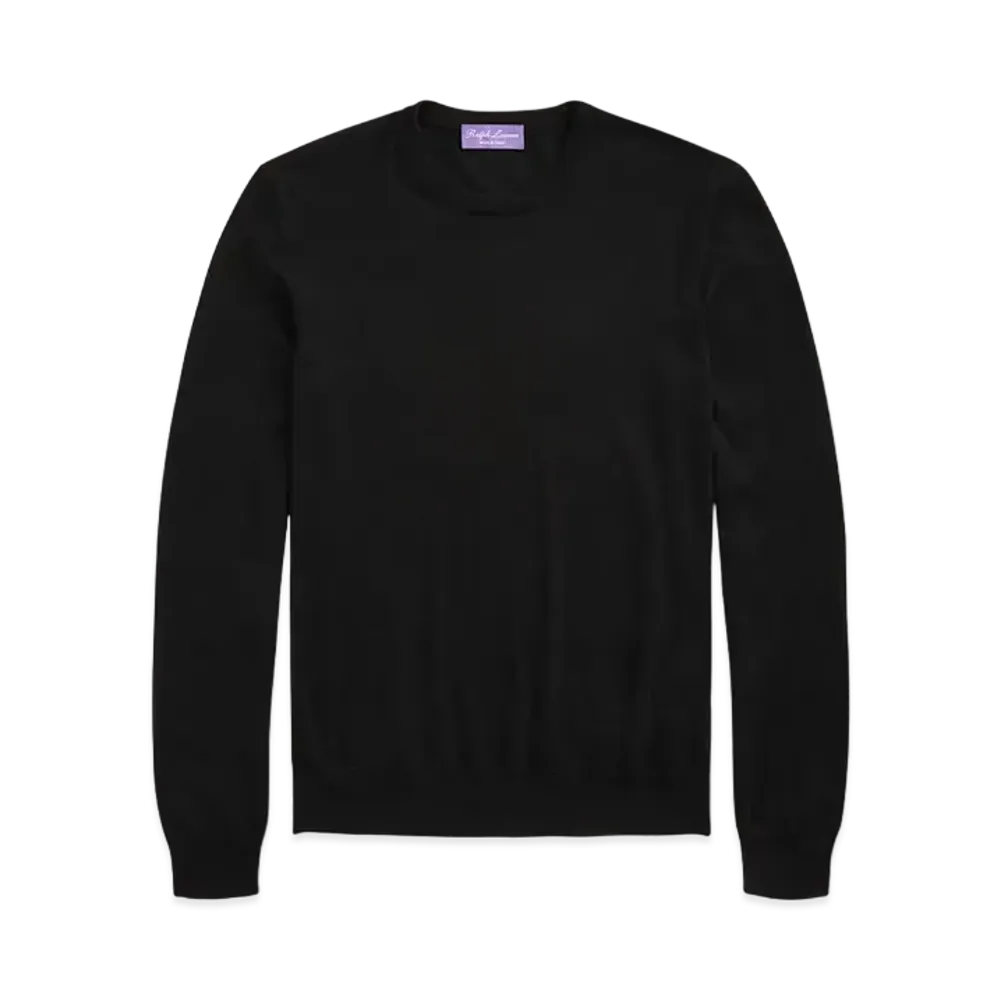 Ralph Lauren Purple Label Cashmere Crew Neck Sweater "Black"