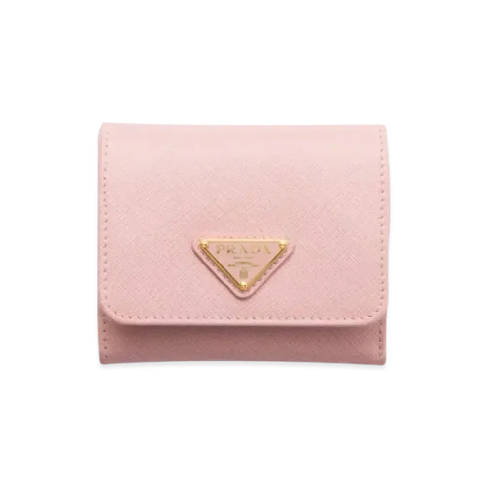PRADA Small Saffiano Leather Wallet "Pale Pink"