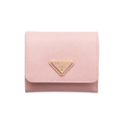 PRADA Small Saffiano Leather Wallet "Pale Pink"