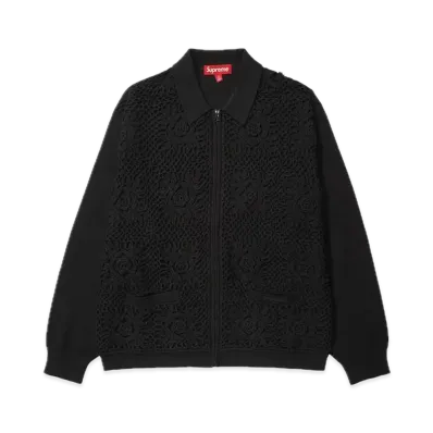 Supreme Crochet Zip Up Cardigan "Black"