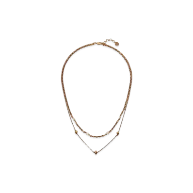 Alexander McQUEEN Pearl Skull Chain Necklace "Gold"