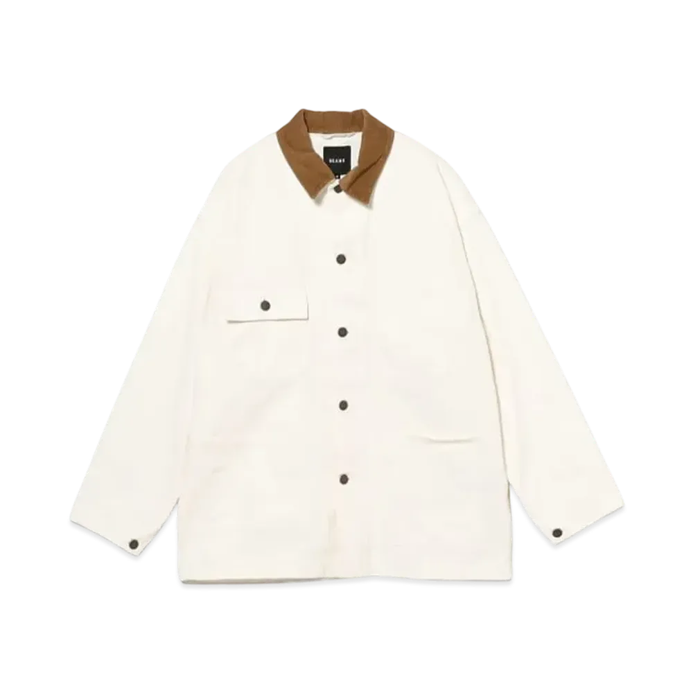 BEAMS Denim Loose Coveralls "White"