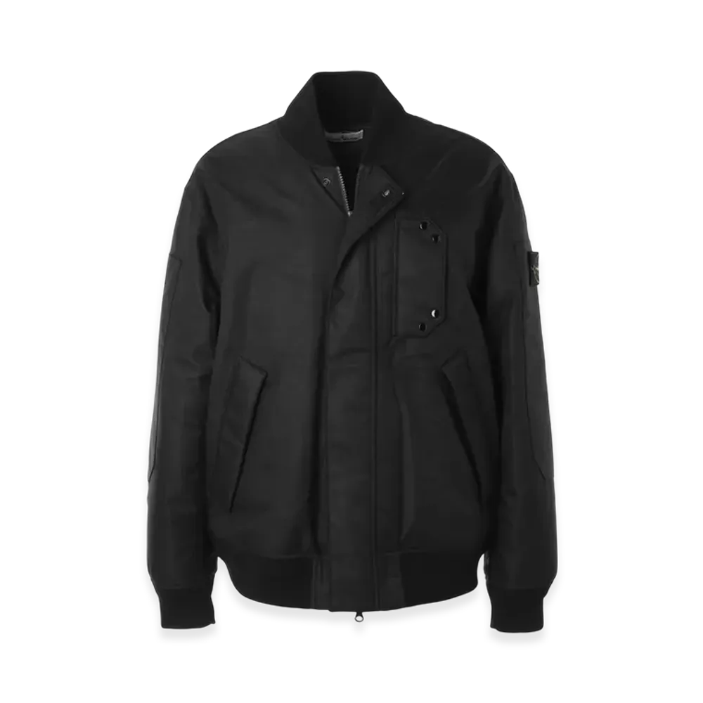 Stone Island Down Jacket 46536 Diagonal Nylon Down "Black"