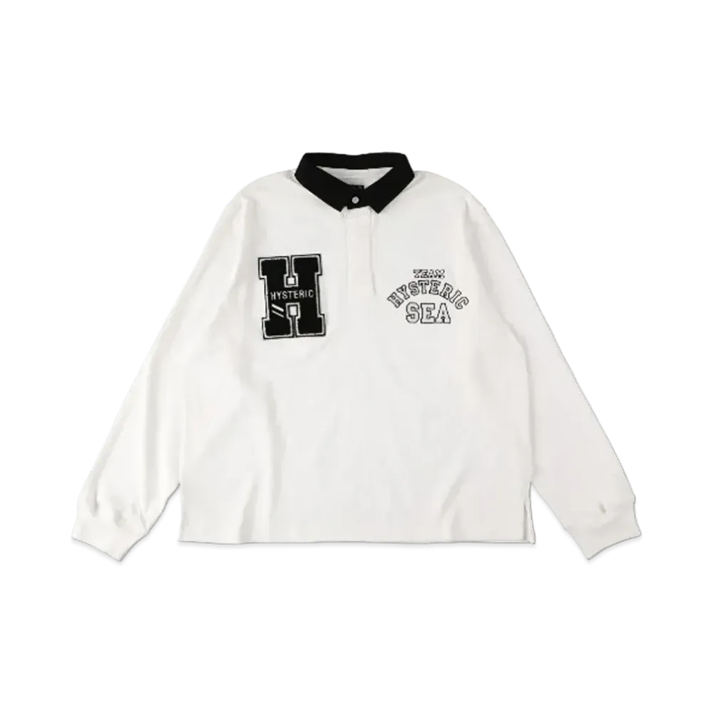 WIND AND SEA x HYSTERIC GLAMOUR Rugby Shirt "White"