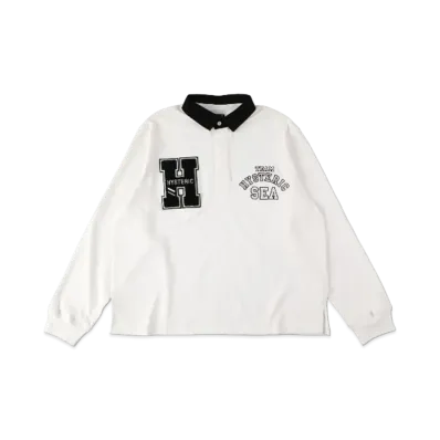 WIND AND SEA x HYSTERIC GLAMOUR Rugby Shirt "White"