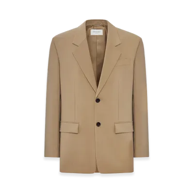 Saint Laurent Single-Breasted Jacket In Wool And Mohair "Beige"