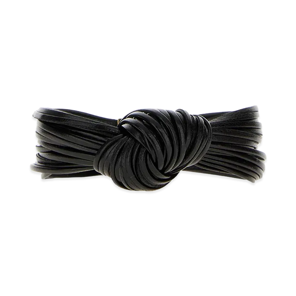 Bottega Veneta Women's Leather Knot Bracelet "Black"