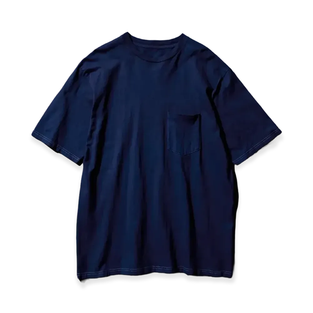 Graphpaper x Ryukyu Indigo Labo S/S Pocket T-Shirt "Ryukyu Blue"