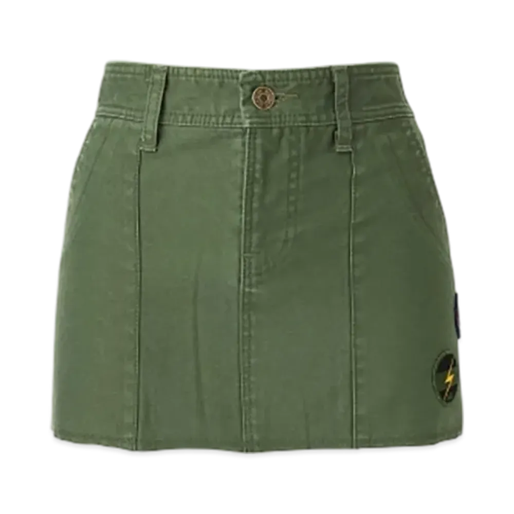 HYSTERIC GLAMOUR Noise Patch Military Low Rise Mini Skirt Women "Khaki"