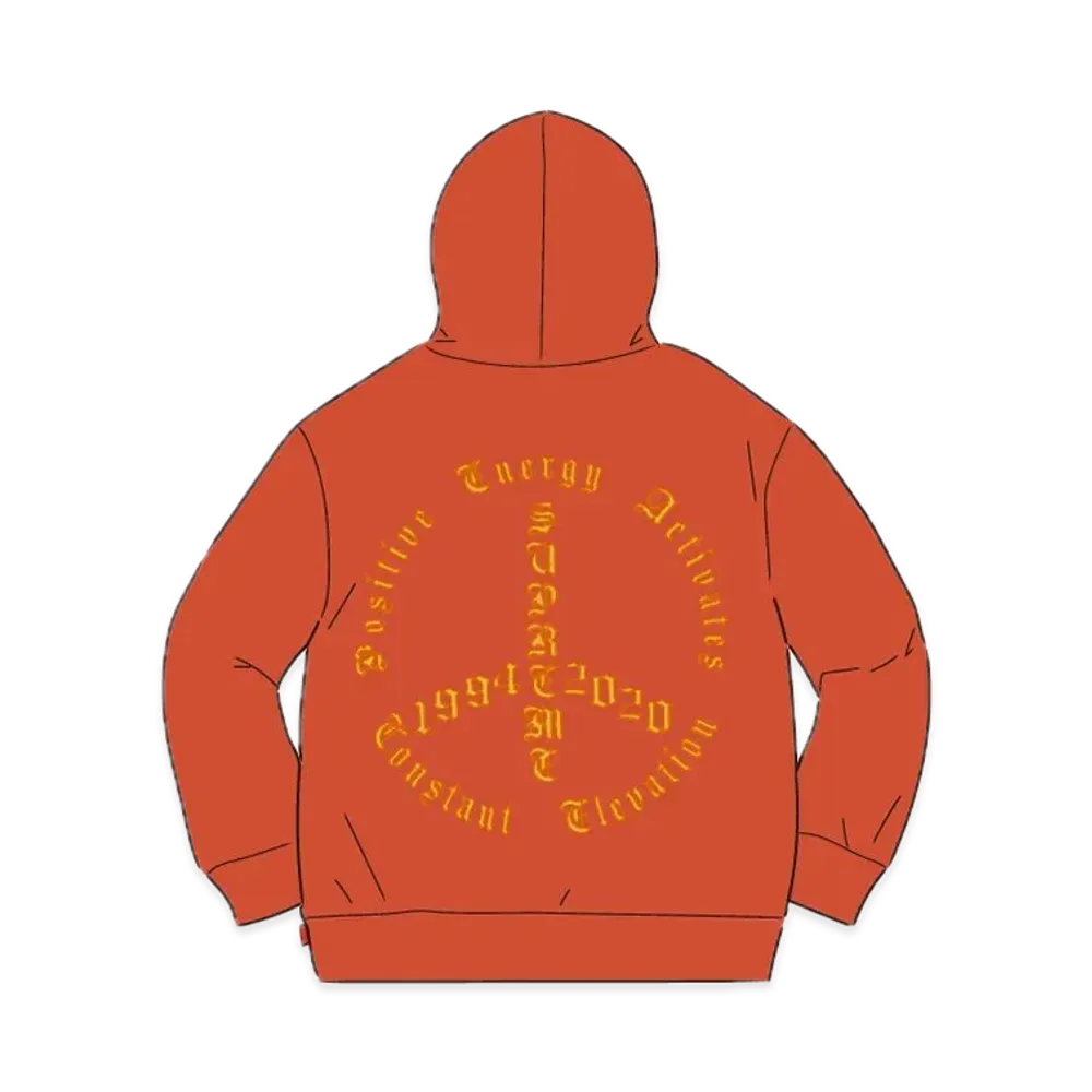 Supreme Peace Hooded Sweatshirt "Orange"