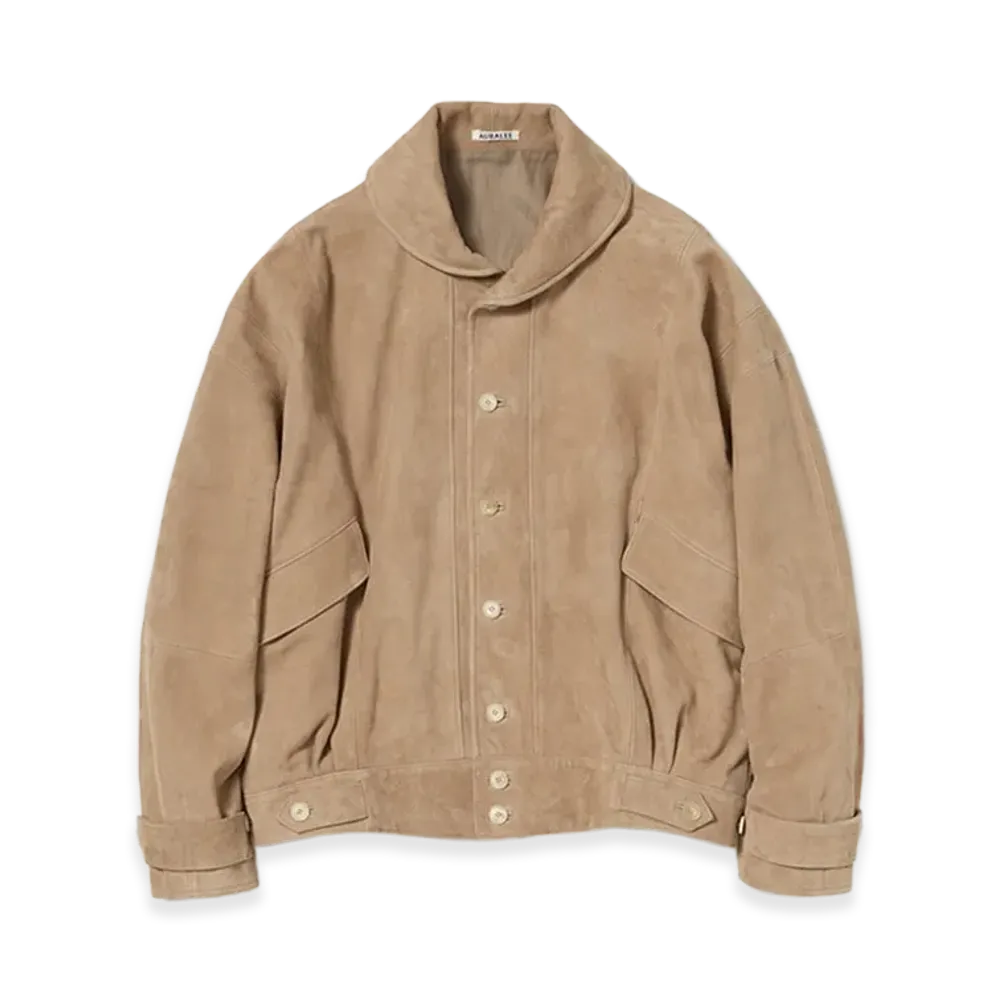 AURALEE Women's Silky Grain Suede Blouson "Taupe"