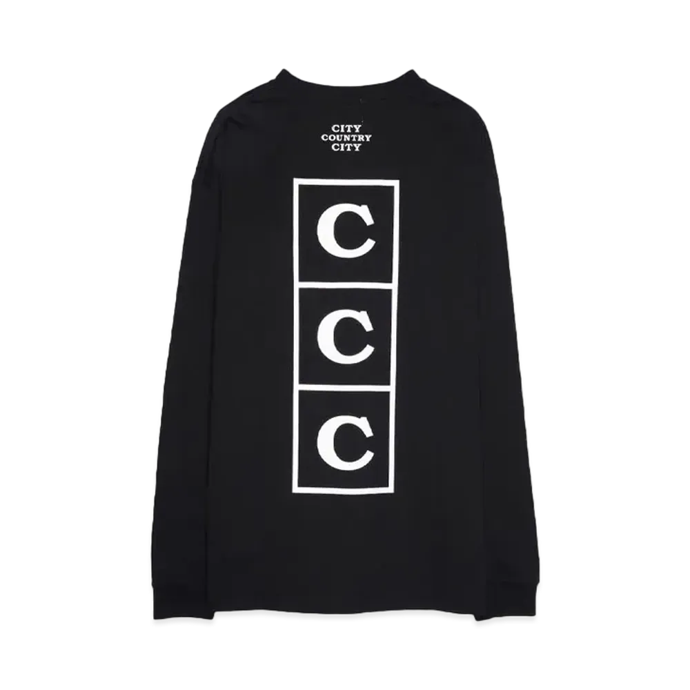 CITY COUNTRY CITY EMBROIDERED LOGO COTTON L/S T-SHIRT CCC "BLACK"