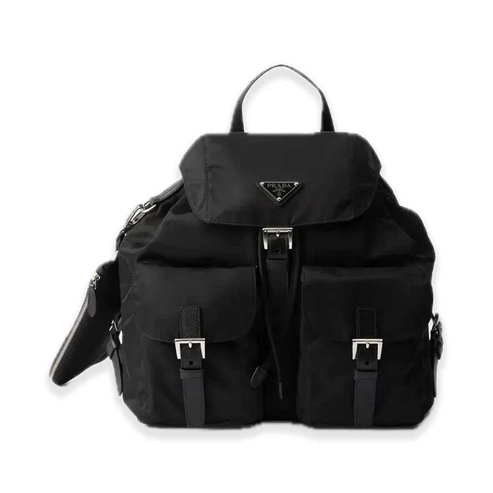 PRADA Medium Re-Nylon Backpack with Pouch "Black"