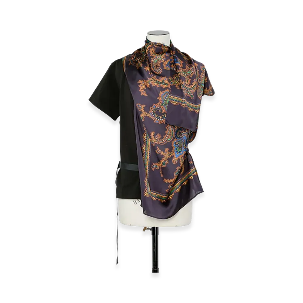 sacai Paisley Print x Cotton Jersey T-Shirt "Black/Navy"