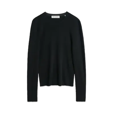 OUR LEGACY Compact Roundneck Cotton Voile "Liquorice"