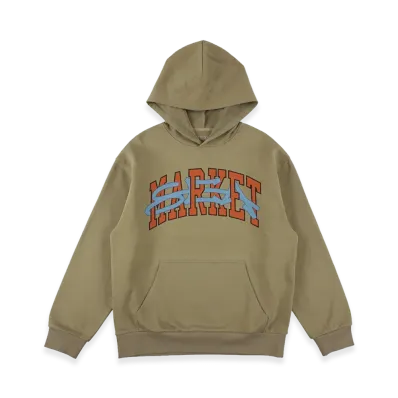 WIND AND SEA x MARKET Arch Logo Hooded Sweat Shirt "Kahki"