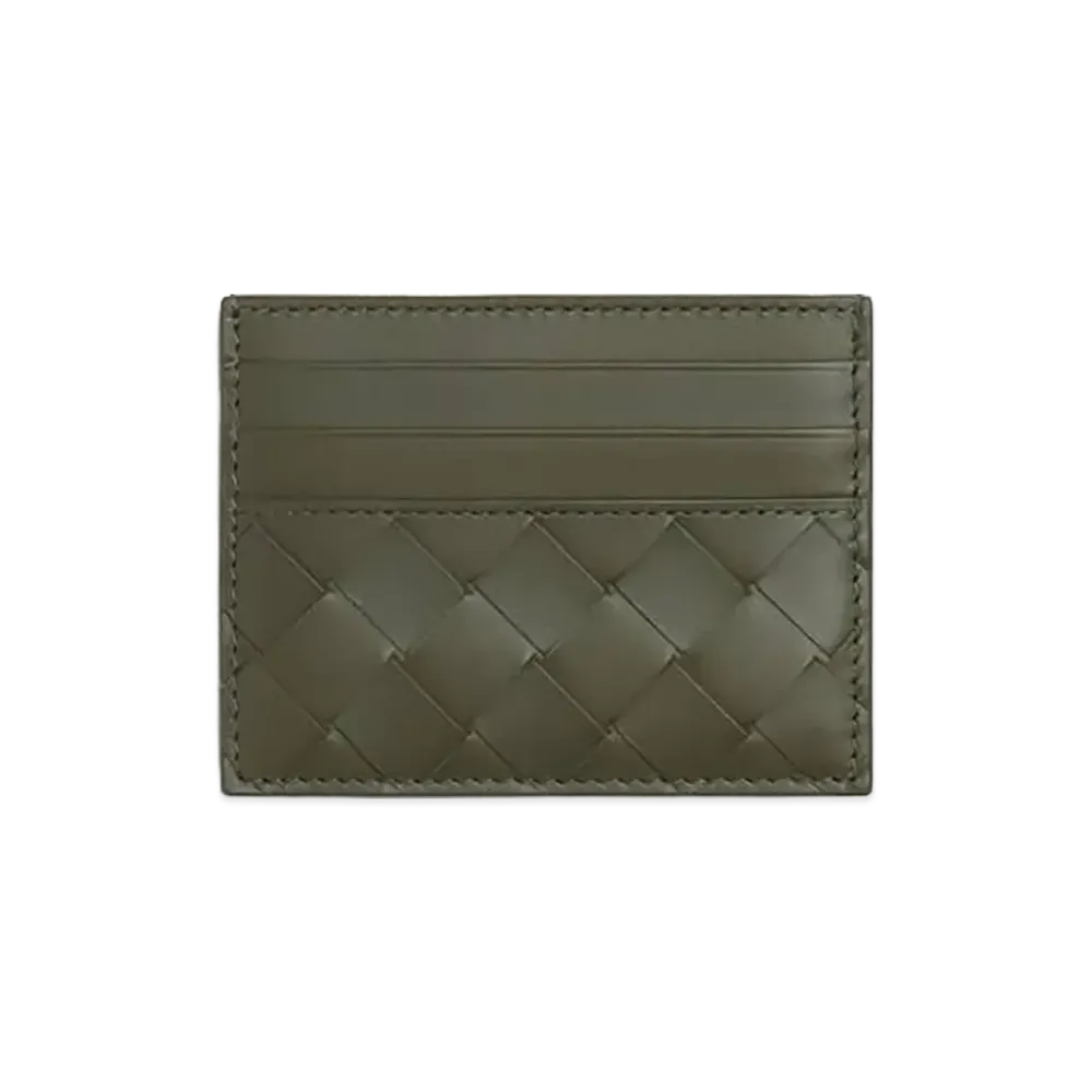 Bottega Veneta Intrecciato Credit Card Case "Crocodile"