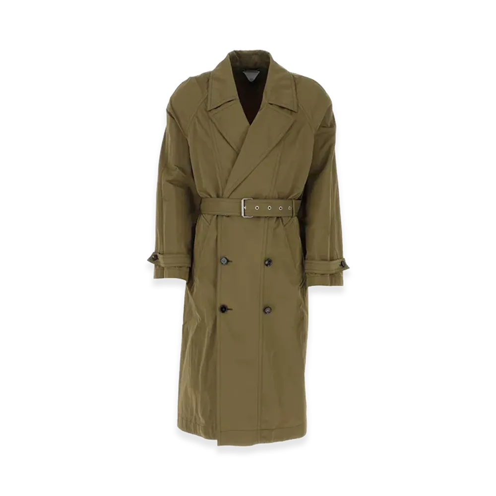 Bottega Veneta Nylon Trench Coat "Olive Green"