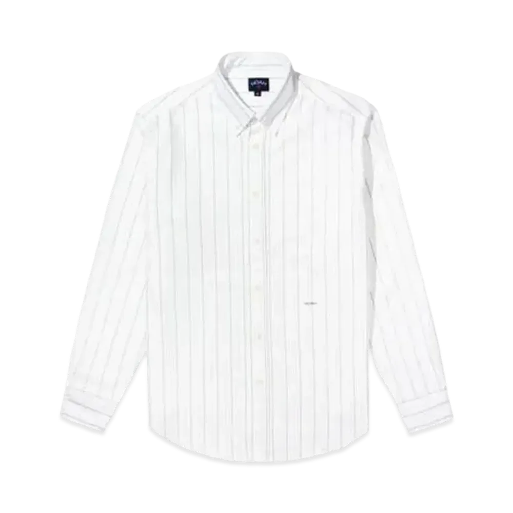 Noah Oxford Pinstripe Shirt "White"
