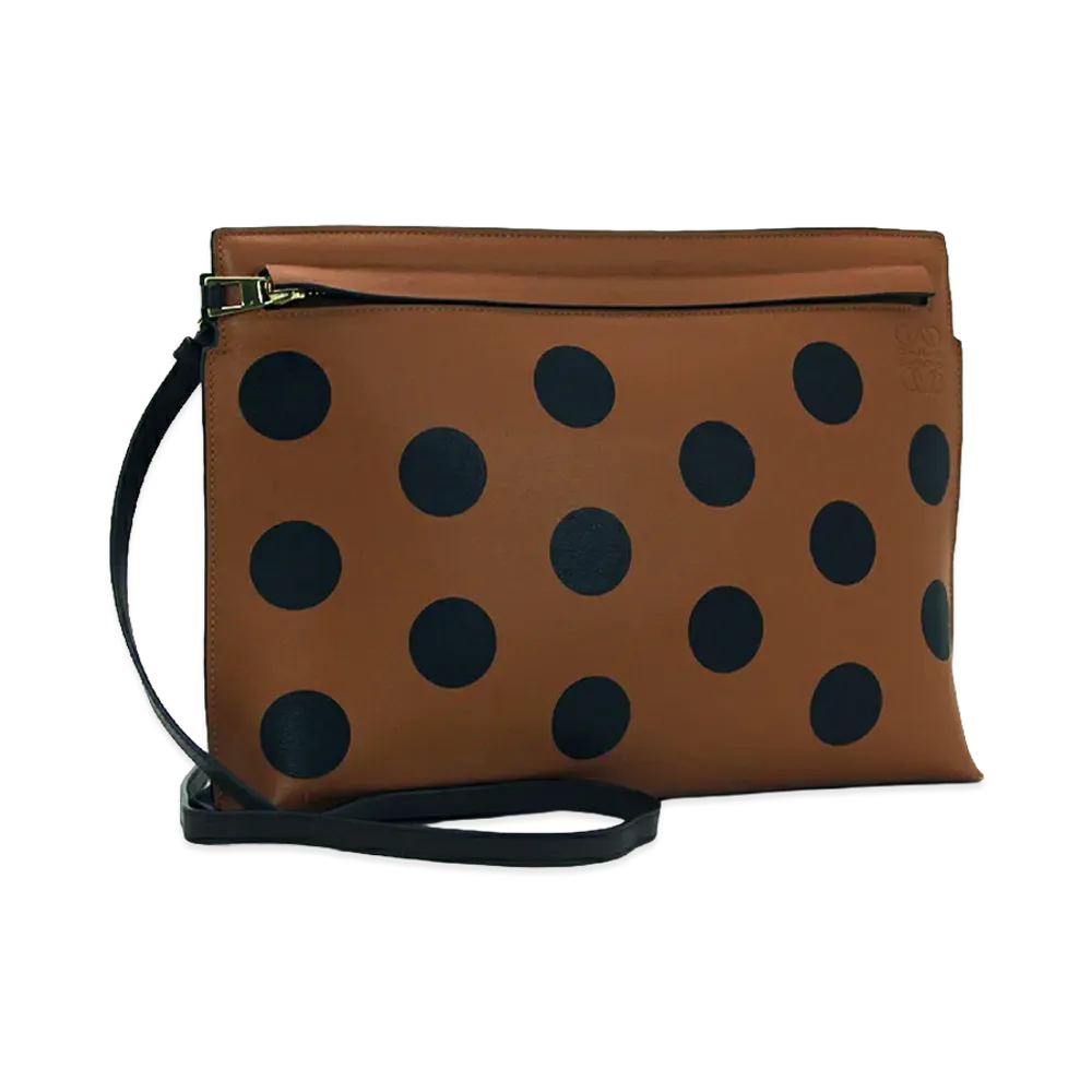 LOEWE Women's Shoulder Bag T Pouch Circle Bag "Black/Tan/Choco"