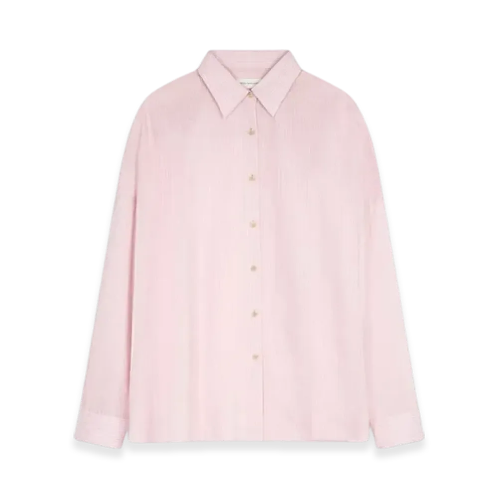 DRIES VAN NOTEN Women's Striped Cocoon Shirt "Pink"