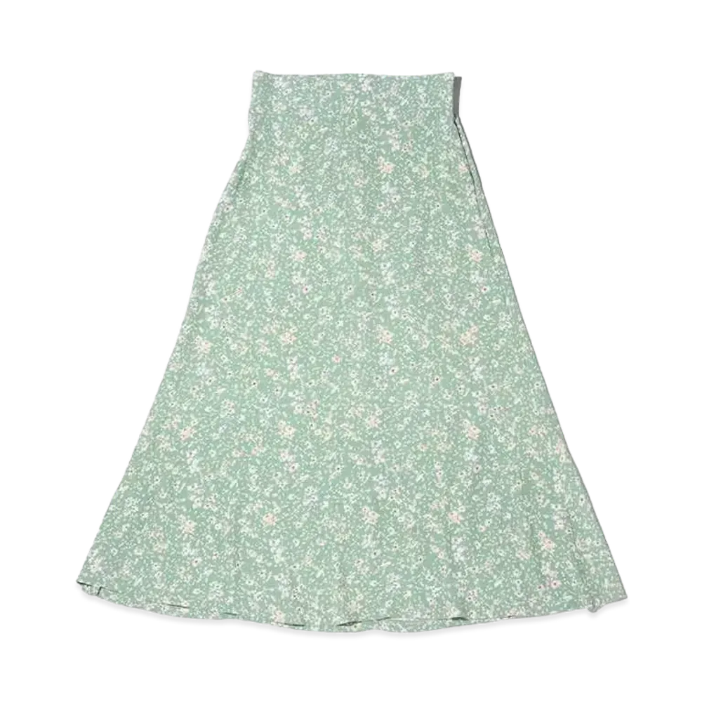 atmos pink Floral Flare Skirt "Green"