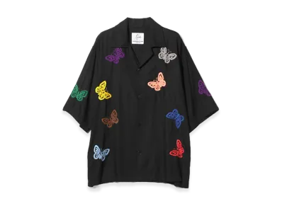 NEEDLES x NOMARHYTHM TEXTILE Cabana Shirt - Papillon EMB. "Black"