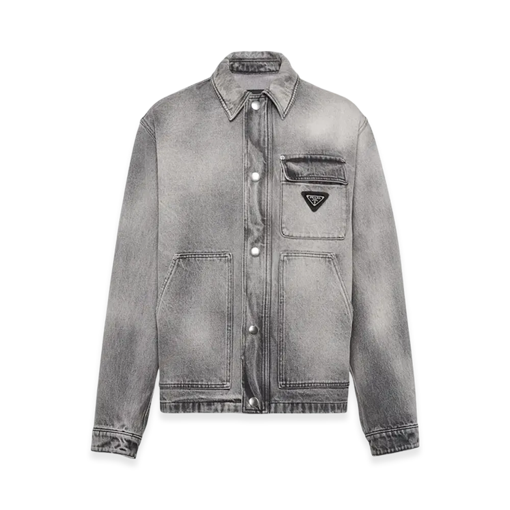 PRADA Denim Blouson Jacket "Gray"