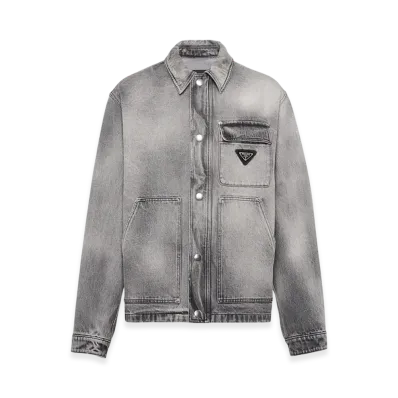PRADA Denim Blouson Jacket "Gray"