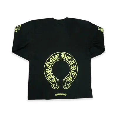 Chrome Hearts Horse Shoe L/S T-Shirt "Black/Neon Yellow"