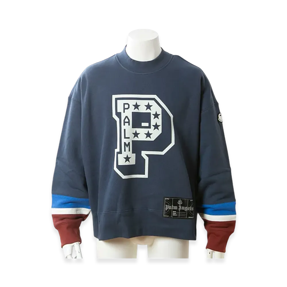 Moncler x Palm Angels Men's Logo Sweatshirt "Navy"