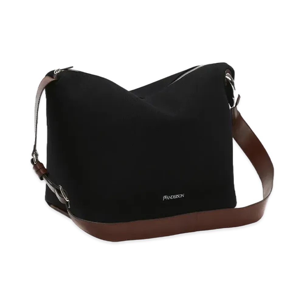 JW ANDERSON Corner Leather Cross-Body Bag "Black"