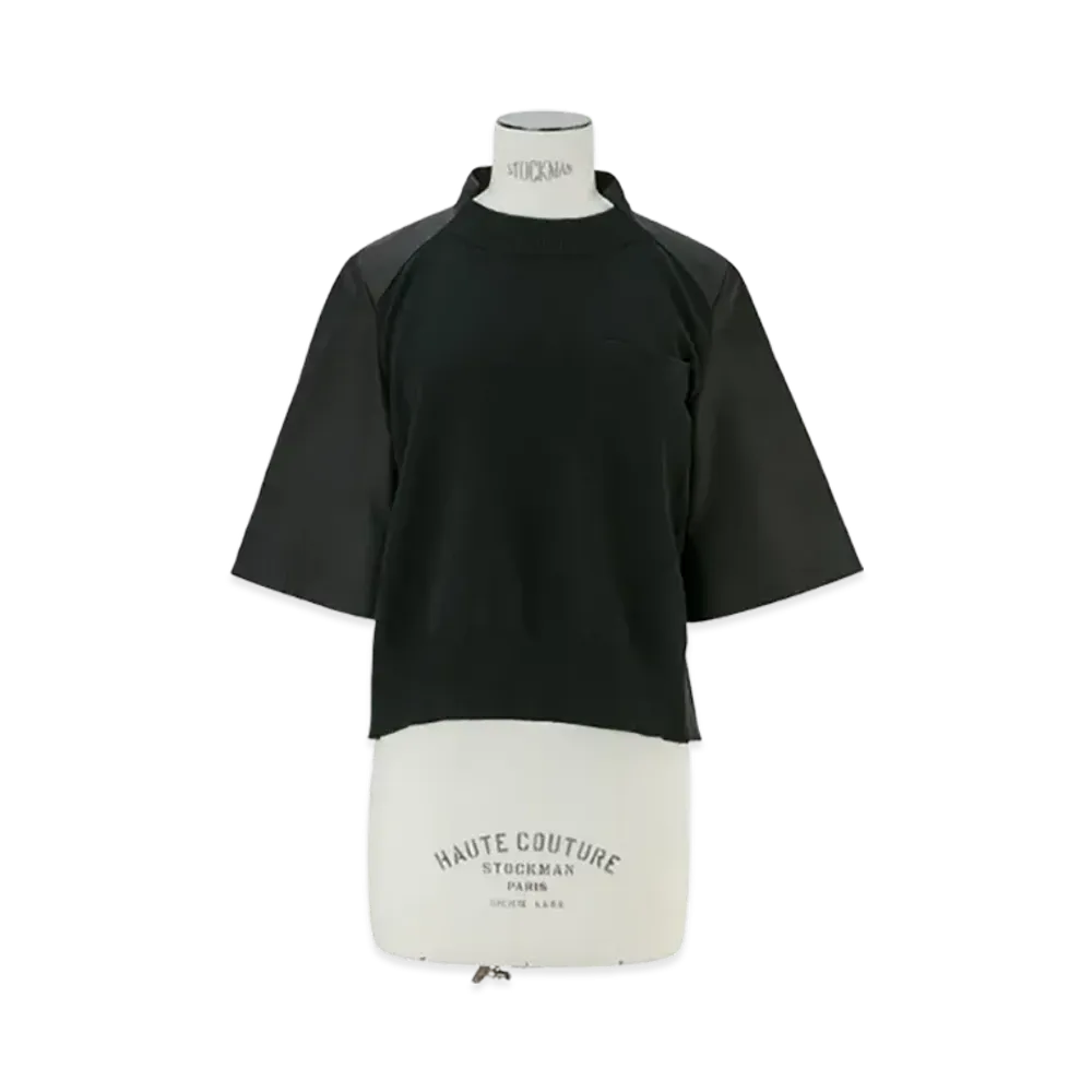 sacai Cotton Gabardine x Knit Pullover "Black/Black"