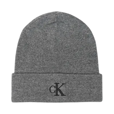 Calvin Klein Jeans MONOGRAM CUFF BEANIES "HEATHER GREY"