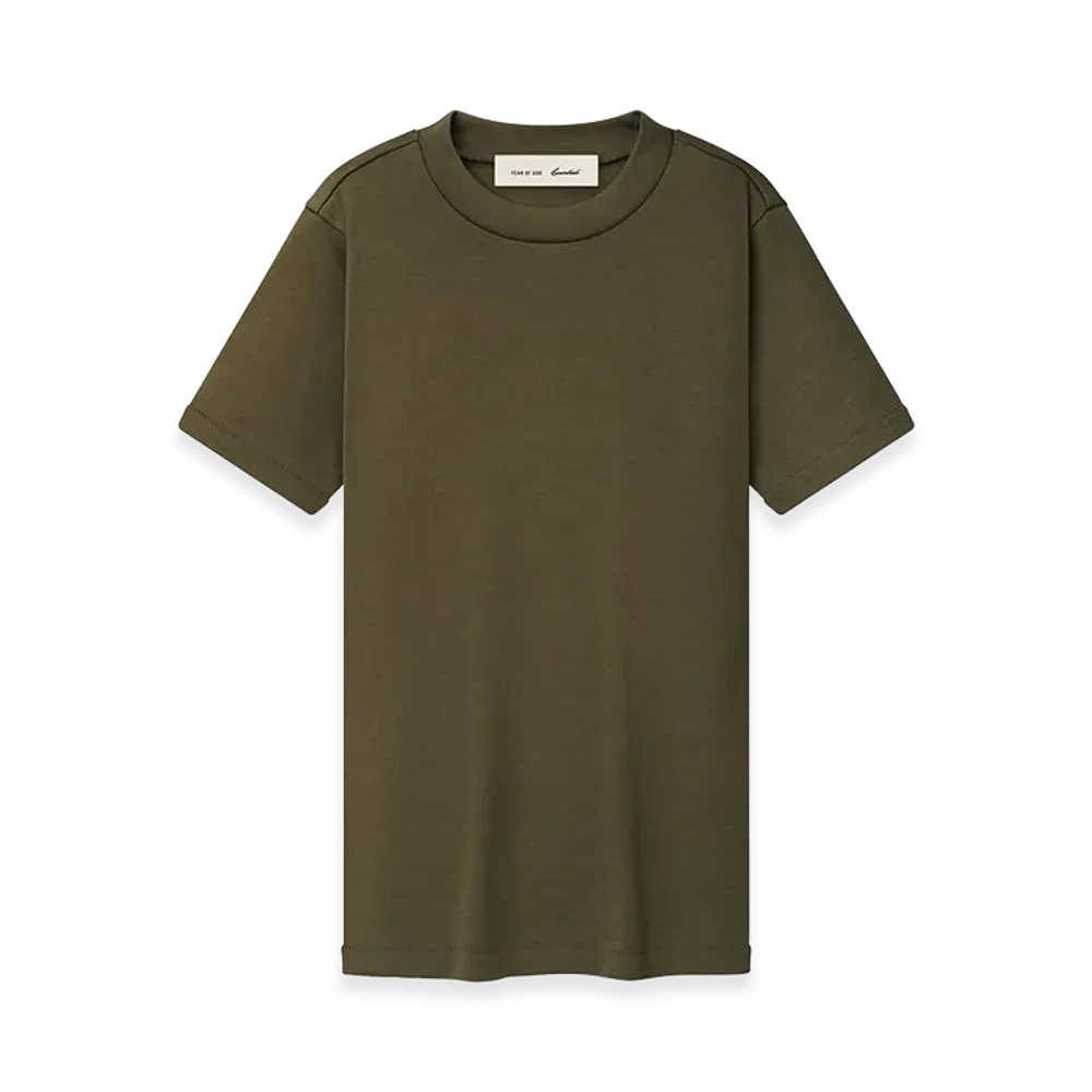 FEAR OF GOD ESSENTIALS Women's Soft Rib Fitted T-Shirt "Moss"