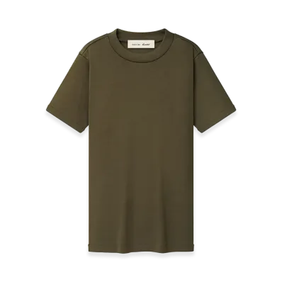 FEAR OF GOD ESSENTIALS Women's Soft Rib Fitted T-Shirt "Moss"