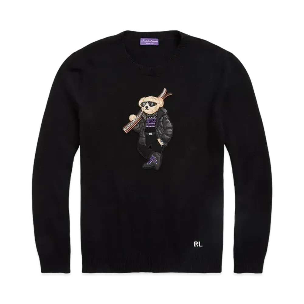 Ralph Lauren Purple Label Polo Bear Cashmere Sweater "Black"