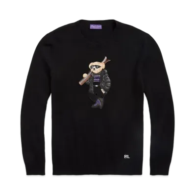 Ralph Lauren Purple Label Polo Bear Cashmere Sweater "Black"