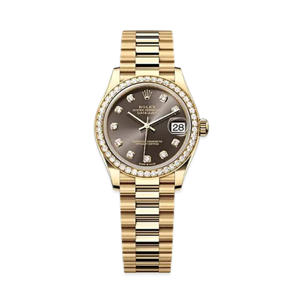 ROLEX Datejust 31mm Yellow Gold Diamond 278288RBR "Dark Grey"
