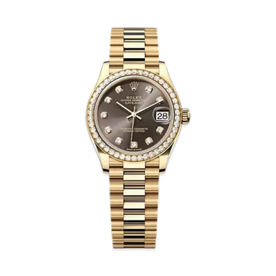 ROLEX Datejust 31mm Yellow Gold Diamond 278288RBR "Dark Grey"