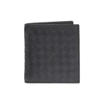 Bottega Veneta Intrecciato Calfskin Bifold Continental Wallet "Charcoal Gray"