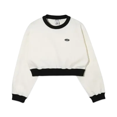 X-Girl Woven Cropped Crewneck Top "White"