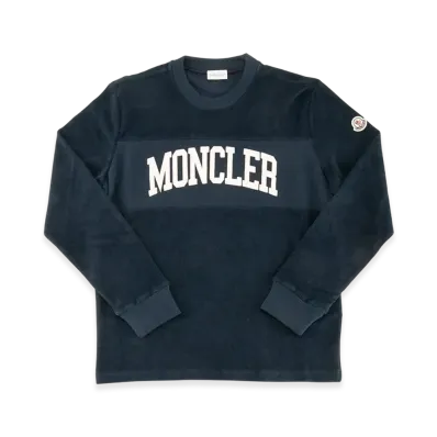 Moncler Men's Terry Cloth Cotton Embroidered Logo sweat shirt "Navy"